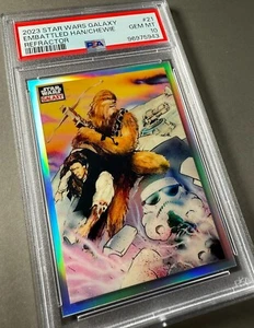 (PSA 10) 2023 Star Wars Galaxy #21, “Embattled Han & Chewie” Refractor - Picture 1 of 3