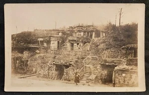 Real Photo RPPC Unique House Constructed w Rocks & Wood in Hillside~Architecture - Picture 1 of 2