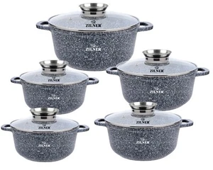 ZILNER MODERN 10-teiliges Topfset 16/20/22/24/26cm Grau ZL-7055-A