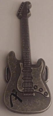 Fender Stratocaster Cinturón Guitarra Hebilla Pistola Metal Gris Música Rock Cinturón Accesorio Foto 1 de 4