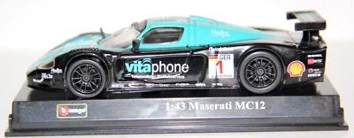 BURAGO USATO 1:43 AUTO DIE CAST MASERATI MC12 NERO #1 EDI 10 VARIE - Immagine 1 di 4