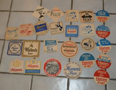 Lote de 27 diferentes posavasos de cerveza Hamms 10 dibujos animados oso ¡Gran lote! Foto 1 de 4