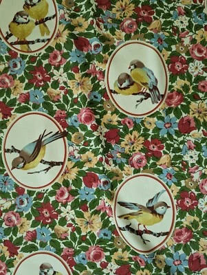 Lot Of Richloom Budgie Twill Garden Birds Home Decor Drapery Fabric - Image 1 of 3