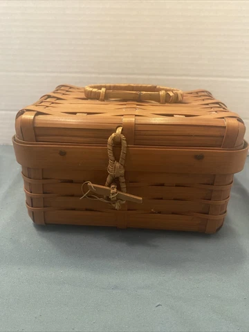 Occupied Japan Rattan Bamboo Picnic Basket Purse (rare) Cover