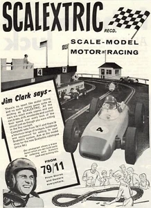 Vintage Scalextric Motor Racing Advert - Original 1964 - Jim Clark Racing Driver - Picture 1 of 1