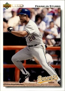 Franklin Stubbs 1992 Upper Deck MLB #396 Baseball Card Milwaukee Brewers - Picture 1 of 2