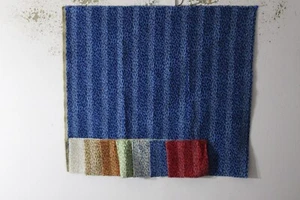 Etamine Paris, Mermaid, Velvet Self Stripe, 27" W X 24" L, Color Blue - Picture 1 of 1