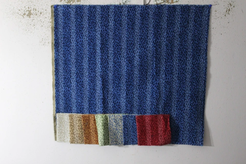 Etamine Paris, Mermaid, Velvet Self Stripe, 27" W X 24" L, Color Blue - Image 1 of 1