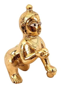 Brass Ashtdhatu Laddu Gopal Ji/Bal Gopal/Thakur Ji Idol ( Size: 1 ) - Picture 1 of 4