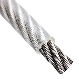CABLE DE CABLE GALVANIZADO 4mm - 6mm 7x7 PLÁSTICO PVC TRANSPARENTE RECUBIERTO - Imagen 1 de 7