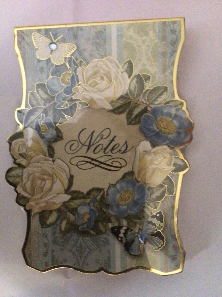 Punch Studio Die Cut Notepad - 75 Sheets Floral With Butterflies Notes New - Image 1 of 1