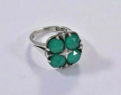 Pavé de cuarzo transparente de ónix verde luces de ciudad de oro amarillo de 18 quilates Tacori de plata de ley Foto 1 de 4