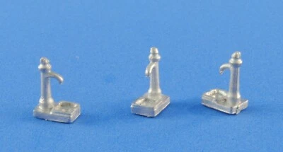 NINIVE 166H Set 3x fontanella in metallo per diorama stazione magazzino H0 1:87