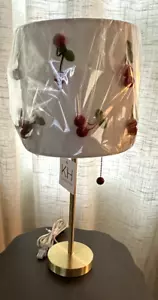 Gold Lamp With cherry lamp Shade KARMA HOME Fruit Table Lamp cherry pull chain - Picture 1 of 5