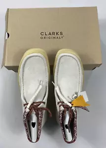 Men's Clarks 26167977 White Interest Blanc Wallabee Cup BT Boots 12M READ EL - Picture 1 of 6