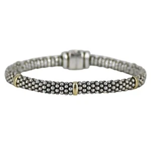 LAGOS Sterling Silver Five Station Caviar Bracelet - Picture 1 of 6