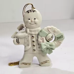 Lenox Annual Gingerbread Man Christmas Ornament 2002 Porcelain 24K Gold Trim - Picture 1 of 5