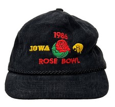 Vintage 1986 NCAA Football Rose Bowl Champs Iowa Hawkeyes Corduroy Baseball Cap