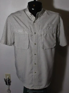 L.L. BEAN Taupe Green Short Sleeve Vented Shirt Size M Reg. - Picture 1 of 6