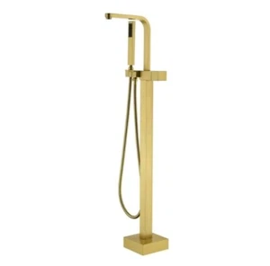 Brushed Gold Free Standing Floor Mounted Tub Filler - Picture 1 of 6