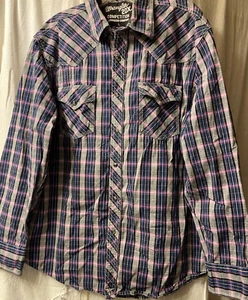 Wrangler Men's L Shirt Long Sleeves Snap-up Plaid Competition Advanced Comfort - Foto 1 di 9