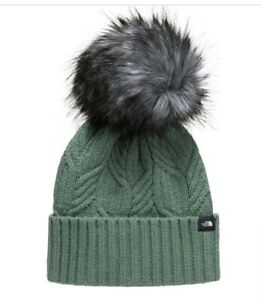 The North Face YOUTH Green Oh-Mega Pom Beanie Hat