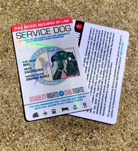 SERVICE DOG ID CARD WITH REGISTRATION - HOLOGRAPHIC - Picture 1 of 11