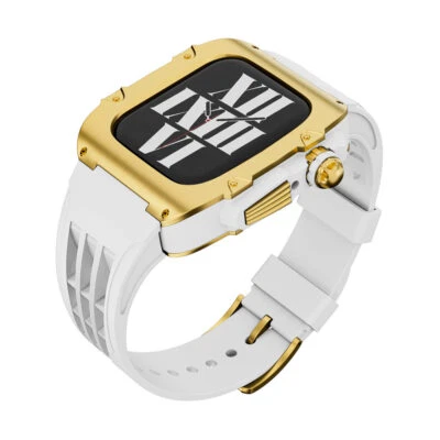 Premium Stainless Steel Cas + Silicone Strap AP Mod Kit for Apple Series 9 8 7 6 - Image 1 of 4