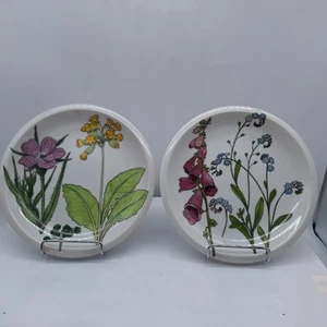 2 Ikea Midsommar Spal Plates Porcelain Floral Salad Plates 7 1/4 in 1970 - Picture 1 of 6