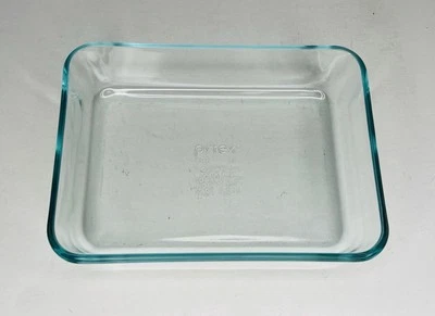PYREX 3 Cup 750 ml Glass Baking Dish # 7210 USA Made No Lid Blue - Image 1 of 4