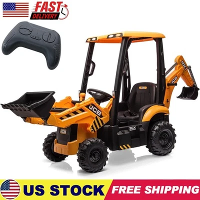 12V Licensed JCB Ride On Excavator 4 in 1 Kids Ride On Car with Remote Control - Image 1 of 4