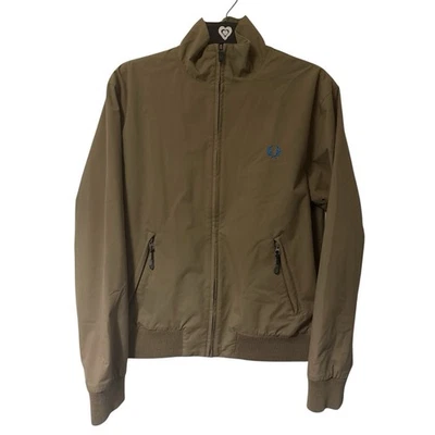 Fred Perry Harrington Jacket Mens Small Beige Full Zip Bomber Nylon Pockets - Image 1 of 4