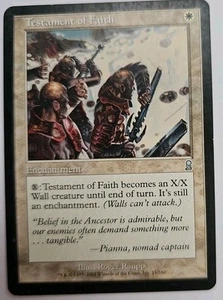 MTG Magic The Gathering Card Testament of Faith Enchantment White Odyssey - Picture 1 of 2
