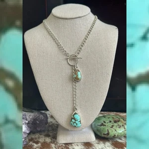 Nummer 8 Türkis Lariat Southwestern Sterling Silber Halskette - Bild 1 von 8