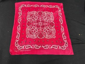Bandana Western Paisley Rojo Vintage 100% Algodón - Imagen 1 de 2