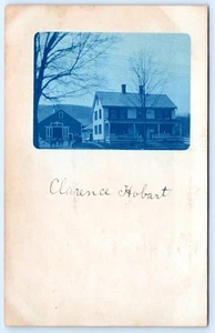 1910-20 RPPC CIANOTIPO "CLARENCE HOBART" GRANJA GRANERO CABALLOS FOTO POSTAL - Imagen 1 de 2