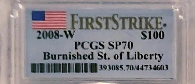 2008 W $100 BURNISHED PLATINUM EAGLE, PCGS SP-70 ,🇺🇲FIRST STRIKE;🇺🇸 POP 47! - Image 1 of 3