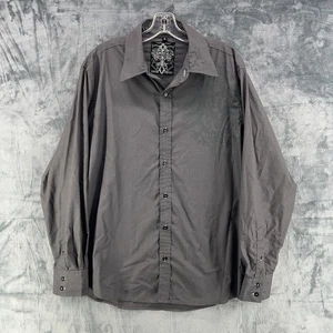 Roar Hemd Herren Large dunkelgrau Cowboy Adler bestickt genäht Western Y2K - Bild 1 von 18