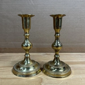 Coppia di portacandele vintage in ottone 6,5" | Made in India | Decorazione classica - Foto 1 di 13