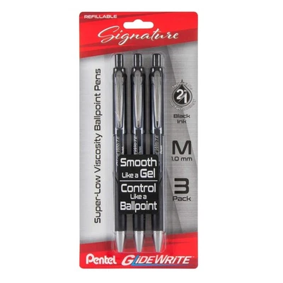 PENTEL OF AMERICA, LTD. GlideWrite Signature Ballpoint Pen 3-pk