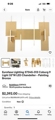 Candelabro Eurofase Coburg Linera LED, ouro anodizado/claro - 37345-013 - Imagem 1 de 2