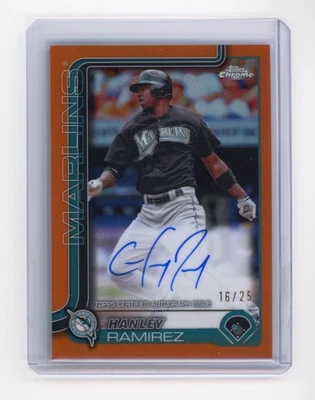 Hanley Ramirez 2025 Topps Chrome Legends Orange Auto Marlins /25 - Image 1 of 2