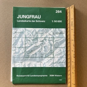 Vintage 1986 Swiss Topographic Map – Jungfrau / Eiger / Alps – 1:50 000 (264) - Picture 1 of 9