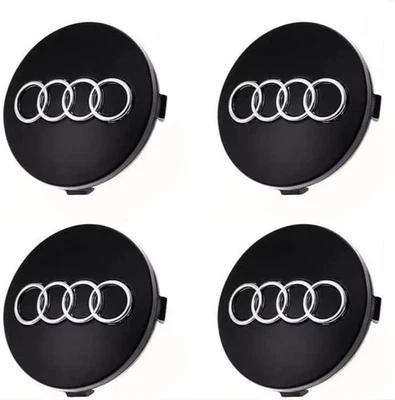 Alloy Wheel Centre Cap Hub Cover x4 Black 60mm for Audi  RS3 RS4 RS5 RS6 RS7 S8 - Image 1 of 3