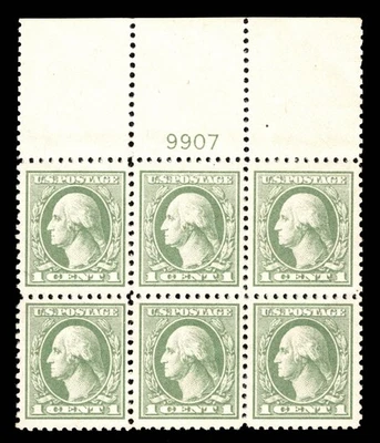 MOMEN: US STAMPS #525 MINT OG NH INTACT PLATE BLOCK OF 6 SUPERB LOT #96103 - Image 1 of 2