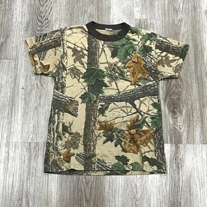 Vintage 80s 90s Realtree Camo Ringer Tee T-Shirt Women's Size Small - Picture 1 of 6