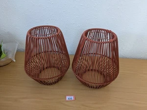 Retro Woven RattanBrown Twine Lampshade Ceiling Light Lamp Shade Boho Tiki Style - Picture 1 of 8