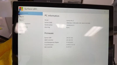 Microsoft Surface Pro 6 128GB SSD Intel i5 8GB RAM - Silver - Cracked Screen - Image 1 of 3