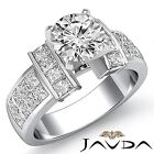 2.53ctw Round Diamond Engagement Invisible Channel Ring GIA F SI1 14k White Gold