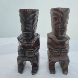 sculpture statue wooden Oceania pacifics Islands Tahiti. Tiki Bois - Imagen 1 de 11